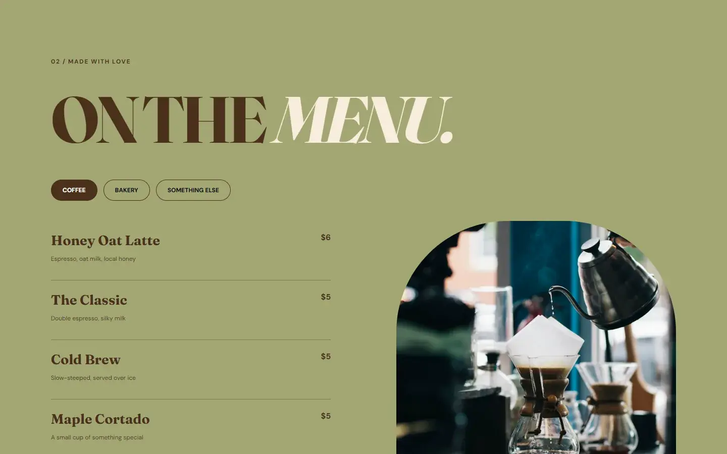Daybreak — the interactive menu