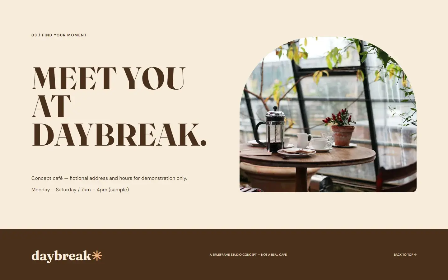 Daybreak — the visit section