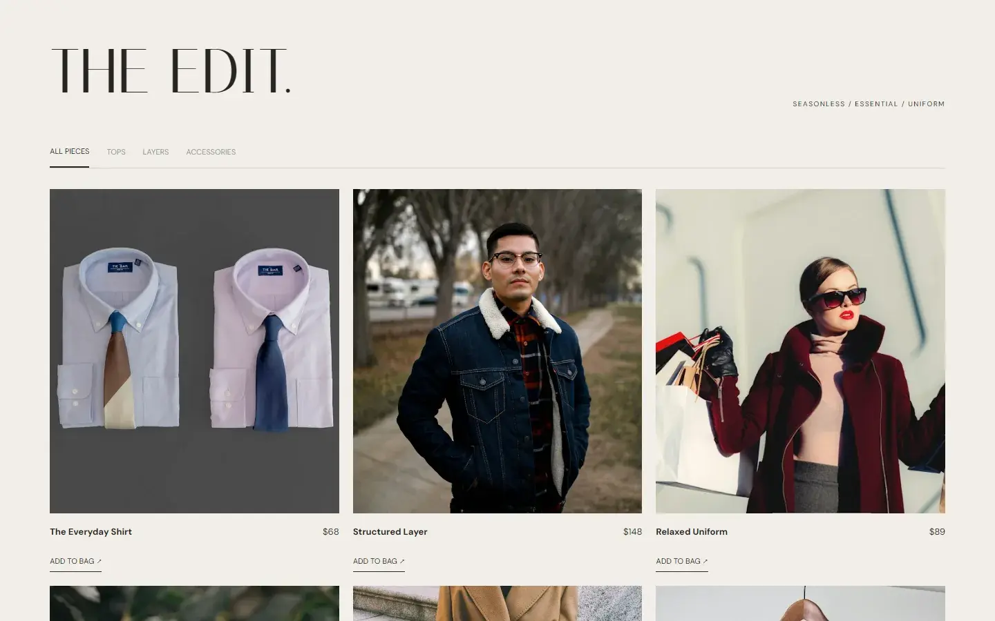 Forme — the edit with category filters